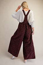 Load image into Gallery viewer, Easel Floral Print Washed Baby Corduroy Overalls in Eggplant