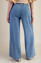 Load image into Gallery viewer, Easel Mineral Washed Terry Knit Pants in Light Denim