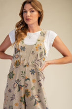 Load image into Gallery viewer, Easel Signature Floral Print Terry Knit Jumpsuit in Olive Grey