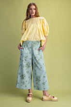 Load image into Gallery viewer, Easel Floral Print Washed Twill Pants in Sage Green ON ORDER