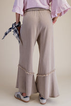 Load image into Gallery viewer, Easel Mineral Washed Frayed Edge Terry Knit Pants in Mushroom