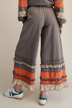 Load image into Gallery viewer, Easel Terry Knit Pant with Contrasting Color Mix Bottom Hem in Ash