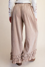 Load image into Gallery viewer, Easel Ruffle Bottom Washed Baby Corduroy Pants in Khaki