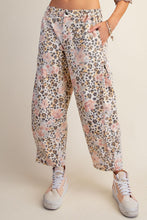 Load image into Gallery viewer, Easel Animal Floral Print Washed Twill Barrel Pants in Animal