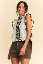Load image into Gallery viewer, Davi & Dani Bohemian Stripe Lightweight Knit Sweater Vest in Ivory Black
