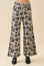 Load image into Gallery viewer, LovLov Vintage Washed Denim Floral Pants in Charcoal Floral