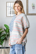 Load image into Gallery viewer, Oli & Hali American Flag Knit Top in Heather Grey