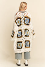 Load image into Gallery viewer, Davi & Dani Granny Square Crochet Cardigan in White Multi