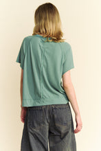 Load image into Gallery viewer, Davi & Dani Breezy Knit Henley Top in Olive Sage