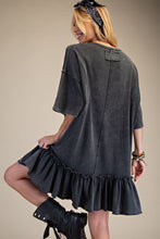 Load image into Gallery viewer, Easel Crochet Flower Casual Dress in Black