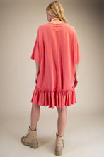 Load image into Gallery viewer, Easel Crochet Flower Casual Dress in Hot Coral
