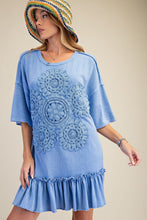 Load image into Gallery viewer, Easel Crochet Flower Casual Dress in Peri Blue