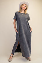 Load image into Gallery viewer, Easel Mineral Washed Maxi Dress in Ash