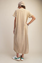 Load image into Gallery viewer, Easel Mineral Washed Maxi Dress in Toast