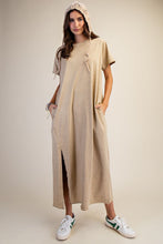 Load image into Gallery viewer, Easel Mineral Washed Maxi Dress in Toast