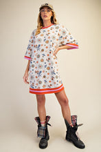Load image into Gallery viewer, Easel Signature Floral Print Waffle Knit Dress in Sage Rust