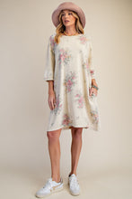 Load image into Gallery viewer, Easel Floral Print Terry Dress in Natural