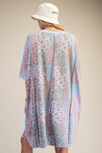 Load image into Gallery viewer, Easel Patchwork Print Dress with Patchwork Flower in Peri Blue