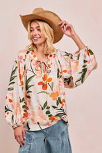 Load image into Gallery viewer, BiBi Floral Print Exaggerated Balloon Sleeve Top in Floral
