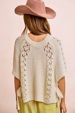 Load image into Gallery viewer, BiBi Textured Garter Knit Sweater Top with Side Ties in Ivory