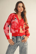 Load image into Gallery viewer, LovLov Rose Floral Cardigan in Rose Pink