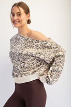Load image into Gallery viewer, Rae Mode Animal Print French Terry Tops in Brown