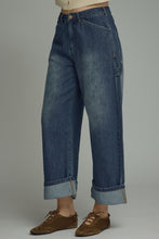 Load image into Gallery viewer, Entro Solid Denim Cuffed Wide Leg Pants in Denim