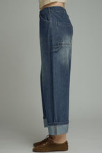 Load image into Gallery viewer, Entro Solid Denim Cuffed Wide Leg Pants in Denim
