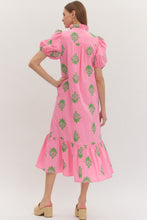 Load image into Gallery viewer, entro Floral Embroidered Midi Dress in Pink