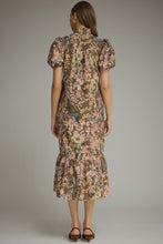 Load image into Gallery viewer, Entro Floral Eyelet Puff Sleeve Midi Dress in Brown