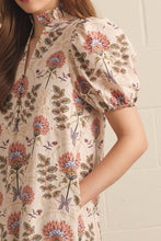 Load image into Gallery viewer, Entro Floral Print Puff Sleeve Midi Dress in Ecru