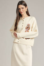 Load image into Gallery viewer, Entro Dog Graphic Long Sleeve Cardigan in Cream
