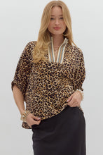 Load image into Gallery viewer, Entro Leopard Print Dolman Top in Camel