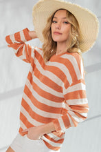 Load image into Gallery viewer, Easel Lightweight Striped Sweater in Rust Shirts & Tops Easel