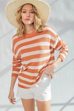 Load image into Gallery viewer, Easel Lightweight Striped Sweater in Rust Shirts & Tops Easel