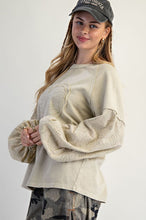 Load image into Gallery viewer, Easel Eyelet Lace Heart Patched Top in Faded Sage