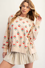 Load image into Gallery viewer, Easel French Terry Vintage Floral Print Sweatshirt in Natural