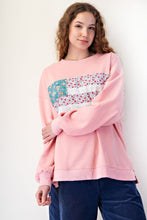 Load image into Gallery viewer, Easel Mineral Washed American Flag Patched Top in Coral