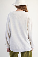 Load image into Gallery viewer, Easel Mineral Washed American Flag Patched Top in Lt Heather Grey