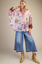 Load image into Gallery viewer, Easel Floral Ruffled Chiffon Top in Blush