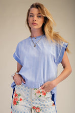 Load image into Gallery viewer, Easel Washed Cotton Jersey Boxy Top in Peri Blue