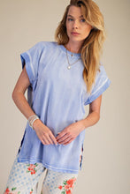 Load image into Gallery viewer, Easel Washed Cotton Jersey Boxy Top in Peri Blue