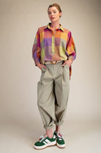 Load image into Gallery viewer, Easel Multi Color Plaid Pattern OVERSIZED Top in Berry Mix ON ORDER
