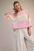 Load image into Gallery viewer, Easel Mixed Print Mineral Washed Boxy Top in Cotton Pink