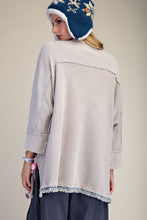 Load image into Gallery viewer, Easel Star patched Waffle Knit Top in Light Ash