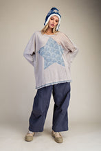 Load image into Gallery viewer, Easel Star patched Waffle Knit Top in Light Ash