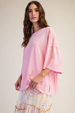 Load image into Gallery viewer, Easel OVERSIZED Mineral Washed Cotton Top in Pale Pink