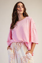 Load image into Gallery viewer, Easel OVERSIZED Mineral Washed Cotton Top in Pale Pink