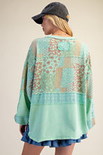 Load image into Gallery viewer, Easel Mixed Print Patchwork Top in Atlantis Green