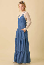 Load image into Gallery viewer, Main Strip Fitted Jumpsuit with Wide Legs in Denim